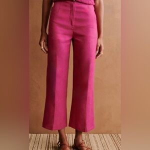 Sezane Martin Crop Trousers Peony - Size 6